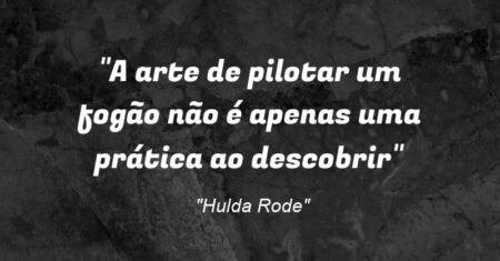 “A arte de pilotar um fogão não é apenas uma prática ao descobrir”