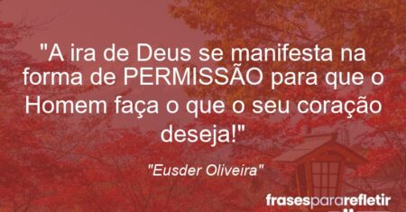 “A ira de Deus se manifesta na forma de PERMISSÃO para que o Homem faça o que o seu coração deseja!”