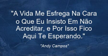 “A Vida Me Esfrega Na Cara o Que Eu Insisto Em Não Acreditar, e Por Isso Fico Aqui Te Esperando.”