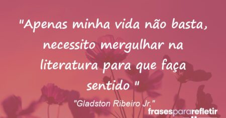 ““Apenas minha vida não basta, necessito mergulhar na literatura para que faça sentido” ”