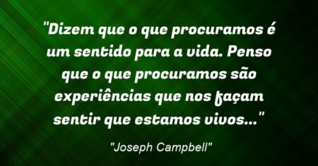 “Dizem que o que procuramos é um sentido para a vida. Penso que o que procuramos são experiências que nos façam sentir que estamos vivos…”