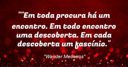 “”Em toda procura há um encontro. Em todo encontro uma descoberta. Em cada descoberta um fascínio.”