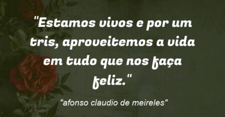 “Estamos vivos e por um tris, aproveitemos a vida em tudo que nos faça feliz.”