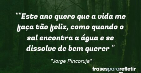 “”Este ano quero que a vida me faça tão feliz, como quando o sal encontra a água e se dissolve de bem querer “