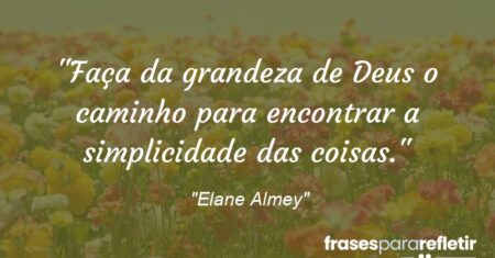 “Faça da grandeza de Deus o caminho para encontrar a simplicidade das coisas.”