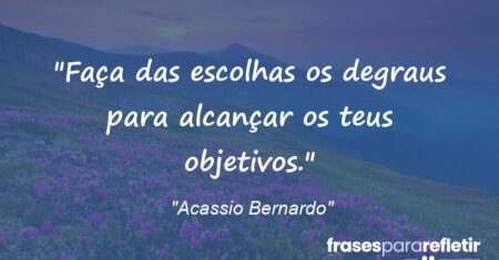 “Faça das escolhas os degraus para alcançar os teus objetivos.”