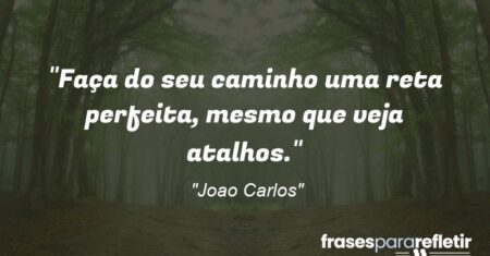 “Faça do seu caminho uma reta perfeita, mesmo que veja atalhos.”