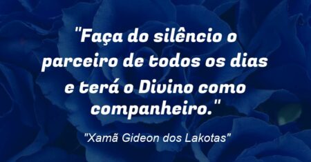 “Faça do silêncio o parceiro de todos os dias e terá o Divino como companheiro.”