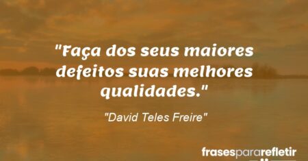 “Faça dos seus maiores defeitos suas melhores qualidades.”