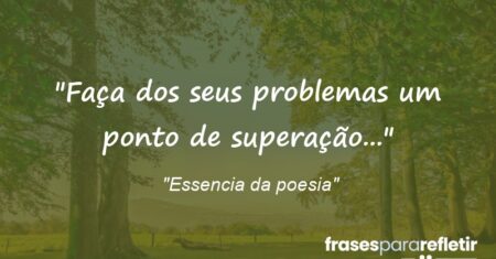 “Faça dos seus problemas um ponto de superação…”