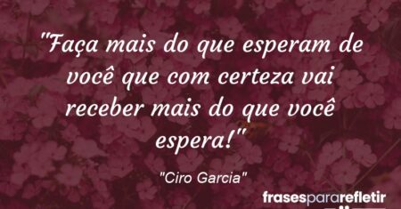 “Faça mais do que esperam de você que com certeza vai receber mais do que você espera!”