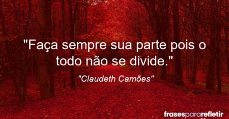 “Faça sempre sua parte pois o todo não se divide.”