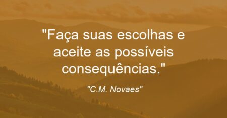 “Faça suas escolhas e aceite as possíveis consequências.”