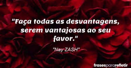 “Faça todas as desvantagens, serem vantajosas ao seu favor.”