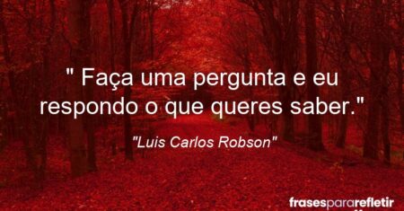” Faça uma pergunta e eu respondo o que queres saber.”
