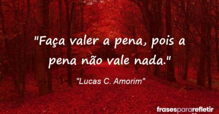 “Faça valer a pena, pois a pena não vale nada.”