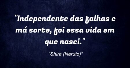 “Independente das falhas e má sorte, foi essa vida em que nasci.”