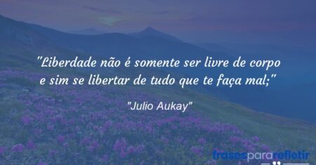 “Liberdade não é somente ser livre de corpo e sim se libertar de tudo que te faça mal;”