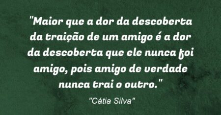 “Maior que a dor da descoberta da traição de um amigo é a dor da descoberta que ele nunca foi amigo, pois amigo de verdade nunca trai o outro.”