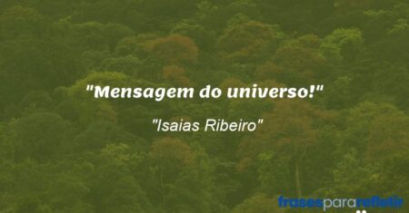 “Mensagem do universo!”