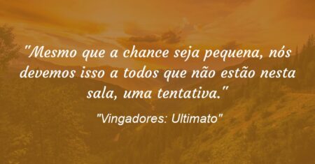 “Mesmo que a chance seja pequena, nós devemos isso a todos que não estão nesta sala, uma tentativa.”