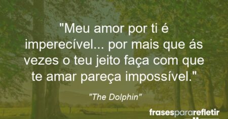 “Meu amor por ti é imperecível… por mais que ás vezes o teu jeito faça com que te amar pareça impossível.”