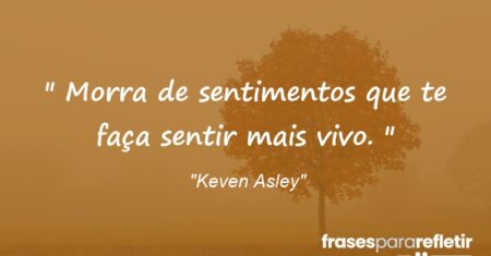 ” Morra de sentimentos que te faça sentir mais vivo. “