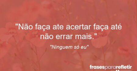 “Não faça ate acertar faça até não errar mais.”