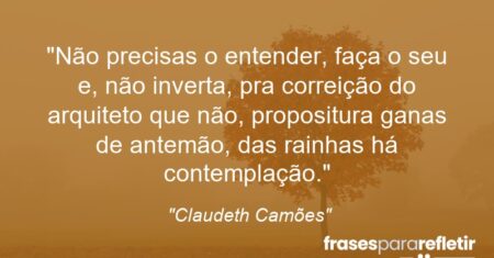 “Não precisas o entender, faça o seu e, não inverta, pra correição do arquiteto que não, propositura ganas de antemão, das rainhas há contemplação.”