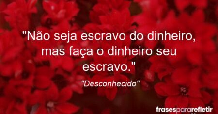 “Não seja escravo do dinheiro, mas faça o dinheiro seu escravo.”