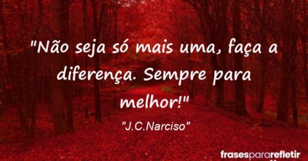 “Não seja só mais um(a), faça a diferença. Sempre para melhor!”