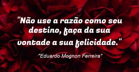 “Não use a razão como seu destino, faça da sua vontade a sua felicidade.”