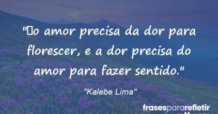“o amor precisa da dor para florescer, e a dor precisa do amor para fazer sentido.”