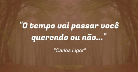 “O tempo vai passar você querendo ou não…”