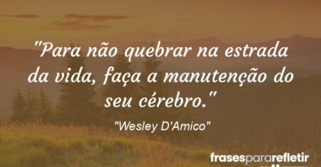 ““Para não quebrar na estrada da vida, faça a manutenção do seu cérebro.””