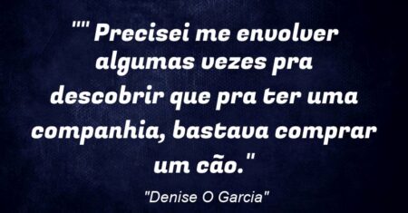 “” Precisei me envolver algumas vezes pra descobrir que pra ter uma companhia, bastava comprar um cão.”