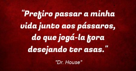 “Prefiro passar a minha vida junto aos pássaros, do que jogá-la fora desejando ter asas.”