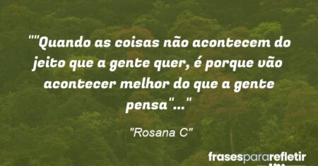 “”Quando as coisas não acontecem do jeito que a gente quer, é porque vão acontecer melhor do que a gente pensa”…”
