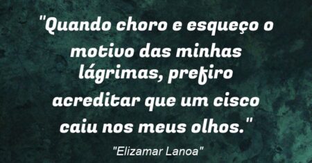 “Quando choro e esqueço o motivo das minhas lágrimas, prefiro acreditar que um cisco caiu nos meus olhos.”