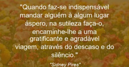 “Quando faz-se indispensável mandar alguém à algum lugar áspero, na sutileza faça-o, encaminhe-lhe a uma gratificante e agradável viagem, através do descaso e do silêncio.”
