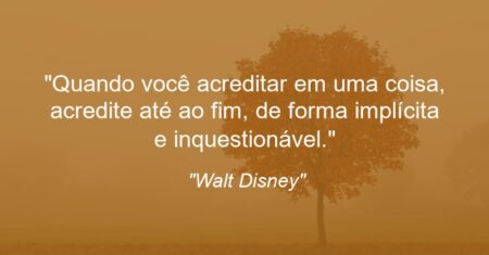 “Quando você acreditar em uma coisa, acredite até ao fim, de forma implícita e inquestionável.”