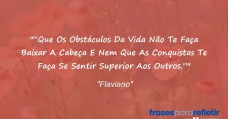 ““Que Os Obstáculos Da Vida Não Te Faça Baixar A Cabeça E Nem Que As Conquistas Te Faça Se Sentir Superior Aos Outros.””