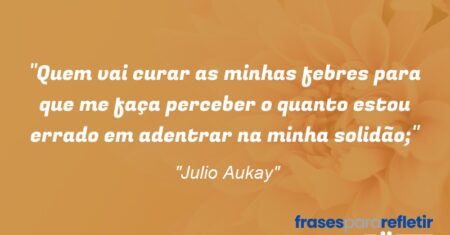 “Quem vai curar as minhas febres para que me faça perceber o quanto estou errado em adentrar na minha solidão;”