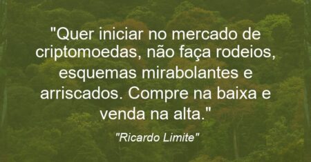 “Quer iniciar no mercado de criptomoedas, não faça rodeios, esquemas mirabolantes e arriscados. Compre na baixa e venda na alta.”
