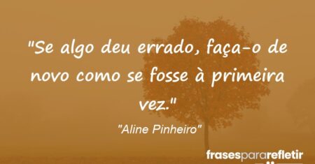 “Se algo deu errado, faça-o de novo como se fosse à primeira vez.”