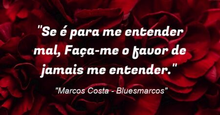 “Se é para me entender mal, Faça-me o favor de jamais me entender.”