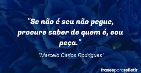 “Se não é seu não pegue, procure saber de quem é, e/ou peça.”