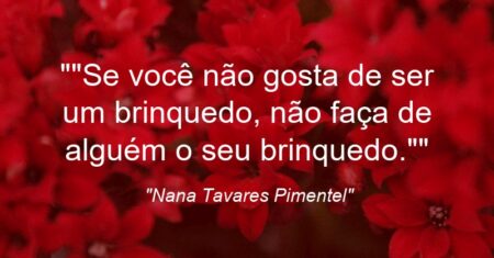 “”Se você não gosta de ser um brinquedo, não faça de alguém o seu brinquedo.””