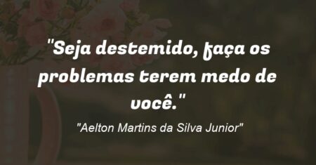 “Seja destemido, faça os problemas terem medo de você.”