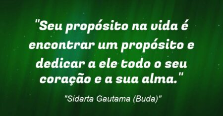 “Seu propósito na vida é encontrar um propósito e dedicar a ele todo o seu coração e a sua alma.”